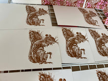 Load image into Gallery viewer, Squirrel Blockprint Greeting Card