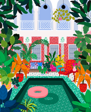Load image into Gallery viewer, 800pc Puzzle: Enjoying the Pool, Rafaela Mascaro