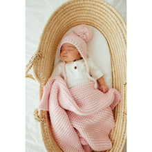Load image into Gallery viewer, Blush Garter Stitch Knit Blanket : 24" x 24"