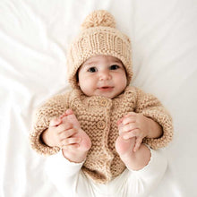Load image into Gallery viewer, Latte Garter Stitch Cardigan Sweater: 6 to 12 months