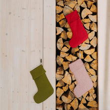 Load image into Gallery viewer, Christmas Green Linen Christmas Stocking