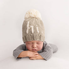 Load image into Gallery viewer, Hi. Pebble Brown Hand Knit Beanie Hat Baby & Kids: M (6-24 months)