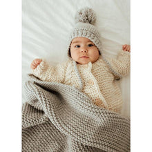 Load image into Gallery viewer, Ice Grey Garter Stitch Knit Blanket: 24" x 24"