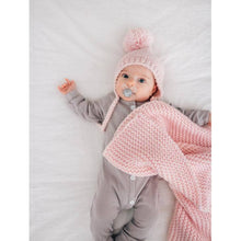 Load image into Gallery viewer, Blush Garter Stitch Knit Blanket : 24" x 24"