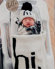 Load image into Gallery viewer, Hi. Hand Knit Baby Blanket Black : Black