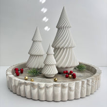 Load image into Gallery viewer, Twist Pines Trio - Concrete Holiday Trees | Christmas Decor: Off White