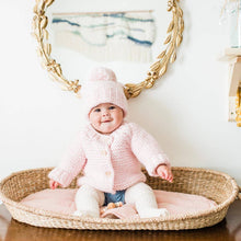 Load image into Gallery viewer, Blush Pink Garter Stitch Cardigan Sweater: 0-6 months