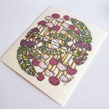 Load image into Gallery viewer, Eco-Friendly Dishcloth Fall Mushroom Design, Swedish Towel