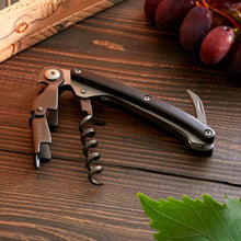 Load image into Gallery viewer, Deejo - Ebony Wood / Waiters Knife - Cork Screw