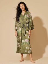Load image into Gallery viewer, Floral Olive Kimono Robe: Robe Only / Olive green / One Size Fits from S to XL