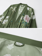 Load image into Gallery viewer, Floral Olive Kimono Robe: Robe Only / Olive green / One Size Fits from S to XL