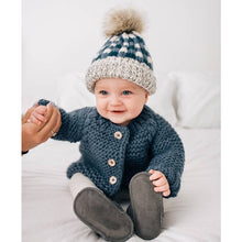 Load image into Gallery viewer, Slate Garter Stitch Cardigan Sweater Baby & Toddler: 6-12 months