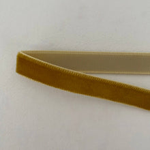 Load image into Gallery viewer, 2" cone brass bell ornament 16 colors of velvet ribbon: Mustard