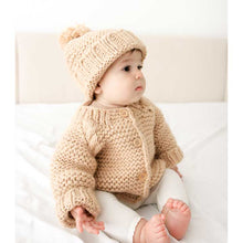 Load image into Gallery viewer, Latte Garter Stitch Cardigan Sweater: 6 to 12 months