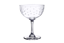 Load image into Gallery viewer, A Pair of Crystal Champagne Saucers All Designs: Stars