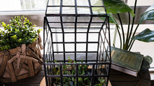 Load image into Gallery viewer, Urban Born Lattice House Terrarium, Glass+Steel, 8"x8"x12"