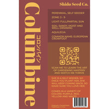 Load image into Gallery viewer, Shido Seeds: Columbine Flower Seeds Packet - Flower Growing, Plant Care Accessories, Plant Related Gifts