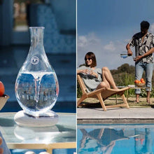 Load image into Gallery viewer, Swirl Structured Water Carafe: Graystone Base