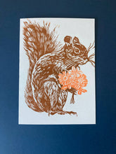 Load image into Gallery viewer, Squirrel Blockprint Greeting Card