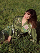 Load image into Gallery viewer, Floral Olive Kimono Robe: Robe Only / Olive green / One Size Fits from S to XL