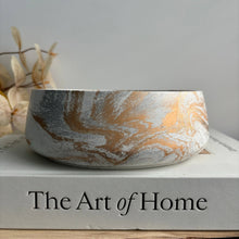 Load image into Gallery viewer, Daza - Decorative Concrete Bowl | Centerpiece Bowl : Off-White Gold & Silver
