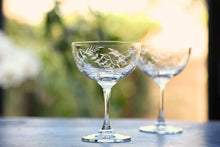 Load image into Gallery viewer, A Pair of Crystal Champagne Saucers All Designs: Stars