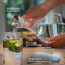 Load image into Gallery viewer, Swirl Structured Water Carafe: Graystone Base