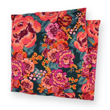 Load image into Gallery viewer, Aromatherapy Large Heat & Cold Wrap: 466 | Fuchsia Flowers on Teal / Lavender
