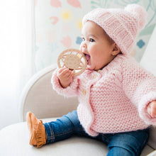Load image into Gallery viewer, Blush Pink Garter Stitch Cardigan Sweater: 0-6 months