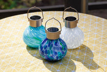 Load image into Gallery viewer, Tea Lantern - 5" Glass Outdoor Solar Lantern - White