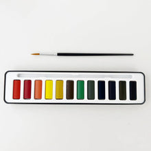 Load image into Gallery viewer, Watercolor paint set with brush