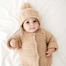 Load image into Gallery viewer, Latte Garter Stitch Cardigan Sweater: 6 to 12 months