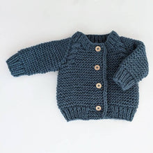 Load image into Gallery viewer, Slate Garter Stitch Cardigan Sweater Baby & Toddler: 6-12 months
