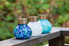 Load image into Gallery viewer, Tea Lantern - 5" Glass Outdoor Solar Lantern - White