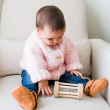 Load image into Gallery viewer, Blush Pink Garter Stitch Cardigan Sweater: 0-6 months
