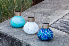 Load image into Gallery viewer, Tea Lantern - 5" Glass Outdoor Solar Lantern - White