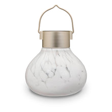 Load image into Gallery viewer, Tea Lantern - 5" Glass Outdoor Solar Lantern - White