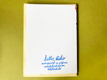 Load image into Gallery viewer, Hollyhock Blockprinted Blank Greeting Card