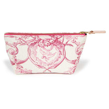 Load image into Gallery viewer, French Rose Toile Zipper Travel Clutch