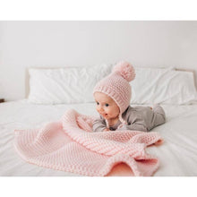 Load image into Gallery viewer, Blush Garter Stitch Knit Blanket : 24" x 24"