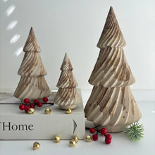 Load image into Gallery viewer, Twist Pines Trio - Concrete Holiday Trees | Christmas Decor: Off White