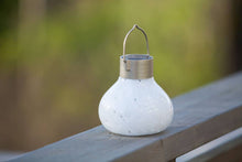 Load image into Gallery viewer, Tea Lantern - 5" Glass Outdoor Solar Lantern - White