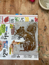 Load image into Gallery viewer, Squirrel Blockprint Greeting Card