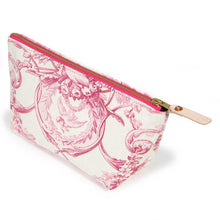 Load image into Gallery viewer, French Rose Toile Zipper Travel Clutch