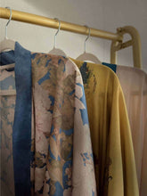 Load image into Gallery viewer, Floral Blue Kimono Robe: Lake blue / One Size Fits from S to XL