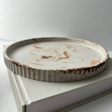 Load image into Gallery viewer, Joma - Concrete Fluted Tray | Round Concrete Tray: Black fusion marble