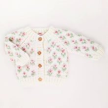 Load image into Gallery viewer, Bitty Blooms Blush Cardigan Sweater Baby & Toddler: 0-6 months