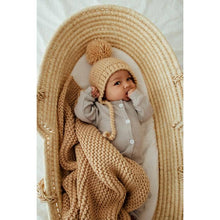 Load image into Gallery viewer, Latte Garter Stitch Knit Blanket: 24" x 24"