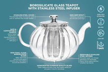 Load image into Gallery viewer, Teabloom Vienna Glass Teapot With Removable Infuser: 24 OZ