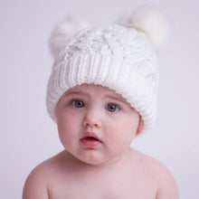Load image into Gallery viewer, Winter White Fluffer Beanie Hat Baby & Kids: M (6-24 Months)